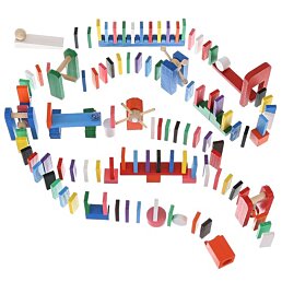 Barevné domino dřevěné s příslušenstvím, Domino Blocks