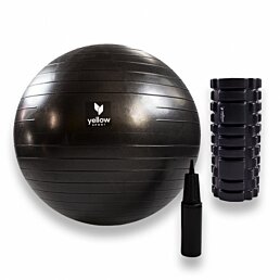 Fitness set žlutýROLLER EVA masážní válec + rehabilitační míč žlutýGYM míč - 65cm