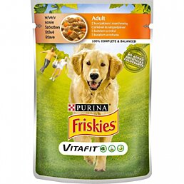 Friskies Adult Dog s kuřetem a mrkví v šťávě 1 x 85 g