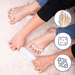 Gelové oddělovače prstů na nohou pro 4 prsty, 4Finger, bílá