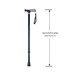 Hliníková invalidní hůl s měkkým úchopem - Náhled