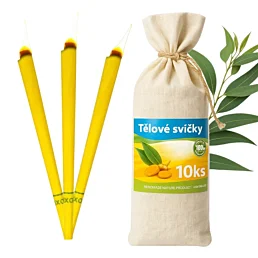 Tělové svíčky v plátěném pytlíku - 10 ks - Náhled