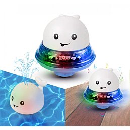 Hračka do vody velryba stříkající, s LED podstavcem