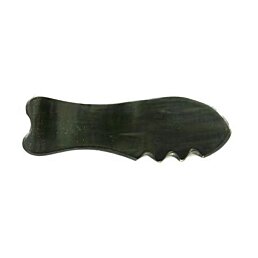 Přírodní roh masážní kámen Gua Sha ve tvaru ryby, 14 x 4,5 cm - Náhled