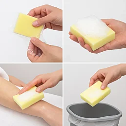 Jemná houba nasycená pěnou na mytí těla – pro citlivou pleť - Náhled