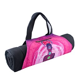 Jóga taška na karimatku uzavíratelná suchým zipem - Jogín 7 čaker, 49 x 44 cm, fialová