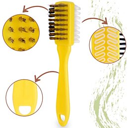 Kartáč na obuv z semišové kůže tři typy štětin na semišové boty - Náhled