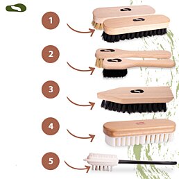 Sada kartáčů na péči o obuv z kůže, semiše a nubuku, ShoeClinic 6v1