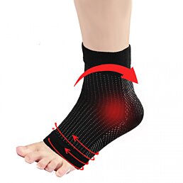 Kompresní ponožky na kotník s otevřenou špičkou, černé - Náhled