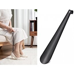 Dlouhý kovový obuvák na boty černý, 58 cm - Náhled