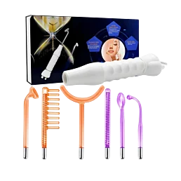 Kosmetický ozonizér – 6dílná sada na elektroterapii s hřebínkovou elektrodou