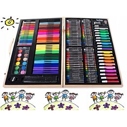 Kreativní sada v dřevěném kufříku pro malého malíře, 180 ks - Náhled