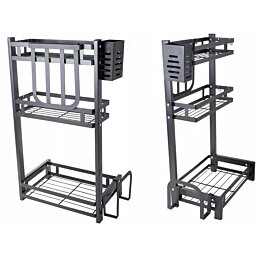 Kuchyňský organizér trojpoličkový, černý