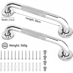 Bezpečnostní nerezové madla k vaně, sprše a dveřím – 2 ks