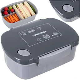 Praktický obědový box s ventilkem a přihrádkami na jídlo - 800 ml