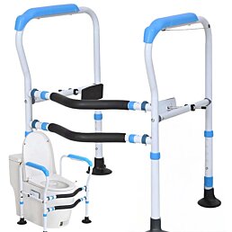 Stabilní madlo k toaletě s přísavkami a nastavitelným rámem