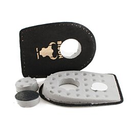 Podpatky na ostrohy kožené latex, černá, L (41-46)