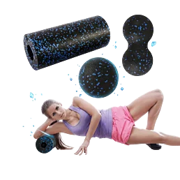 Masážní set EPP – roller, tvrdá kulička a duoball na uvolnění svalů - 3 v 1