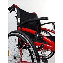 Odlehčený hliníkový invalidní vozík Exclusive Tim Light, červená, šířka sedadla 46 cm - Náhled