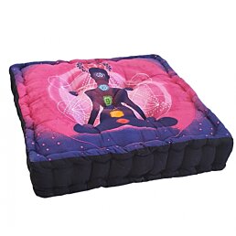 Meditační podsedák Jogín 7 čaker čtverec, růžovo-fialový, 44 x 44 x 9 cm - Náhled