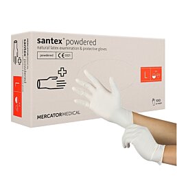 Jednorázové latexové rukavice Santex s pudrem - 100ks