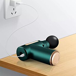 Mini masážní pistole pro se 4 nástavci 1800 mAh, zelená - Náhled