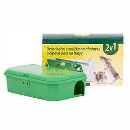 Deratizační stanice 2v1 – Bezpečná past na hlodavce s lepovou pastí na hmyz - Náhled