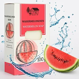 Přírodní mýdlo s výtažkem z vodního melounu – osvěžující a hydratační - 100 g - Náhled