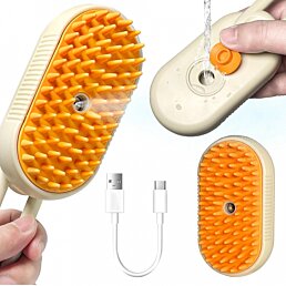 Parní elektrická kartáč na srst pro psy a kočky s rukojetí JY-08