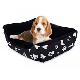 Pelíšek pro psy a kočky velikost L - 55 x 42 x 14 cm, černý - Náhled