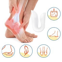 Silikonové podložky pod paty proti plochým nohám na patní ostruhu - Náhled