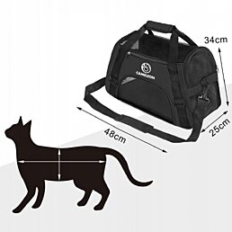 Přepravní taška pro psy a kočky s plyšovou vložkou 47 x 28,5 x 25 cm, PT2-M - Náhled