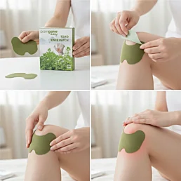 Přírodní bylinná náplast na bolest kolena – hřejivá úleva, 10 ks - Náhled