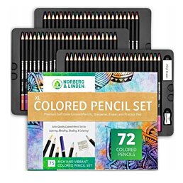 Prémiová sada barevných tužek na kreslení měkkých jader, 72 ks