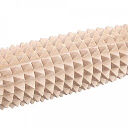 Dřevěný masážní váleček na nohy, chodidla, tělo s gumou, AntiSlip B, 19 x 5 cm - Náhled