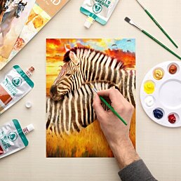 Prémiová sada akrylových barev - 15 velkých tub na malování na plátno, 15 x 120 ml - Náhled