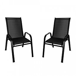 Sada zahradních kovových židlí černá, 2ks