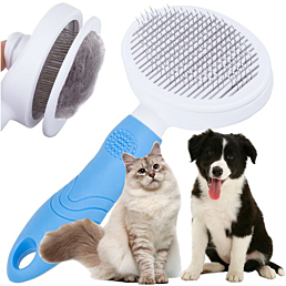 Samočisticí kartáč pro psy a kočky, modrý
