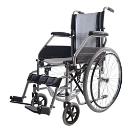 Ocelový invalidní vozík na sklopných podnožkách, Standard