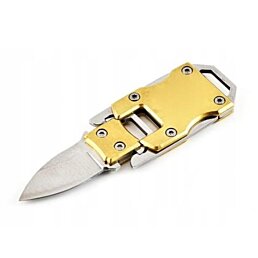 Skládací nůž přívěsek na klíče, stříbrný - Náhled