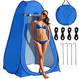 Plážový stan na převlékání a sprchování Tent Blue, 120cm x 120cm x 190cm, modrý
