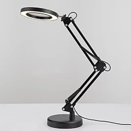 Stolní LED lampa s lupou a nastavitelným světlem – bílá - Náhled