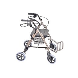 Čtyřkolové chodítko se sedátkem a košíkem RA888, šedá metalíza