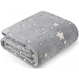 Svítící měkká deka šedá, 150 x 180 cm - Náhled