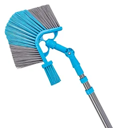 Teleskopická trojúhelníková metla s čističem okapů a nastavitelnou rukojetí do 3,3 m