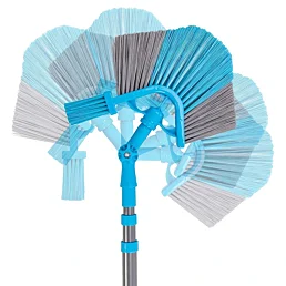 Teleskopická trojúhelníková metla s čističem okapů a nastavitelnou rukojetí do 3,3 m - Náhled