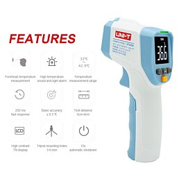 Bezdotykový teploměr UNI-T UT305H -32°C až 42,9°C