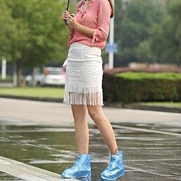 Voděodolné návleky do deště - modré, velikost XL, krátké - Náhled