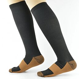 Kompresní podkolenky unisex, černé - Náhled