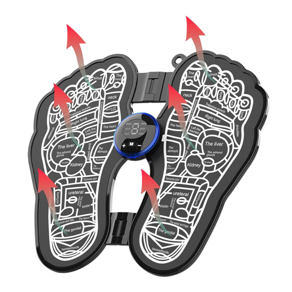 EMS masážní podložka na nohy s elektrostimulací